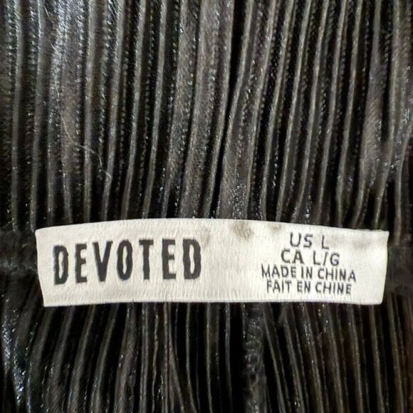 Devoted Black Pleated Wide-Leg Pants - Size L - Picture 3 of 5